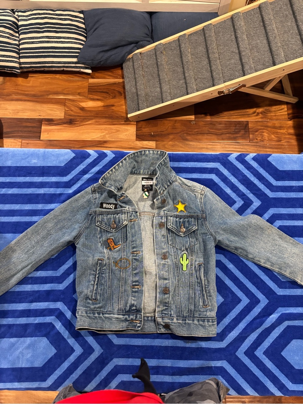 Forever 21 Kids Blue Denim Jacket with Toy Story theme.